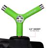 Zeato All-In-One Skate Tools Multi-function Portable Skateboard Y Tool Accessory with Y-type Allen Key and L-type Phillips Head Wrench Screwdriver - Green view 4