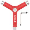 Zeato All-In-One Skate Tools Multi-function Portable Skateboard Y Tool Accessory with Y-type Allen Key and L-type Phillips Head Wrench Screwdriver - Red view 1