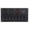 Marine Boat Rocker Switch Panel 8 Gang with Dual USB Outlets Digital Voltmeter LED 12V-24V for Truck RV Yacht view 2