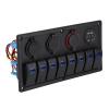 Marine Boat Rocker Switch Panel 8 Gang with Dual USB Outlets Digital Voltmeter LED 12V-24V for Truck RV Yacht view 3