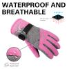 WALSKING Kids Winter Snow&Ski Gloves-3M Thinsulate Waterproof Cold Weather Youth Gloves for Skiing,Snowboarding-Fits Boys and Girls view 4