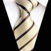 BESMODZ Mens Zipper Tie Striped Champagne Formal Business Men Pre Tied Neck Ties view 2