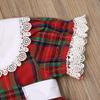 Baby Girl Christmas Dress Matching Newborn Girl Bodysuit Plaid Lace Princess Skirt Family Clothing (Romper, 6-12 Months) view 4