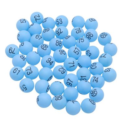 Toyvian 100pcs Numbered Balls 1-100 Balls Table Tennis Printed Pong with Numbers for DIY Project Bingo Game Entertainment - Blue