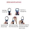 BESMODZ Classic Mens Zipper Ties Plaid Grey Gold Pre-tied Neckties Silk Business view 3