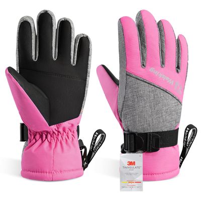 WALSKING Kids Winter Gloves-3M Thinsulate Snow Waterproof Ski Cold Weather Insulated Outdoor Snowboard Gloves for Boys Girls Youth