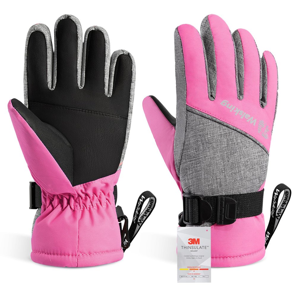WALSKING Kids Winter Gloves-3M Thinsulate Snow Waterproof Ski Cold Weather Insulated Outdoor Snowboard Gloves for Boys Girls Youth