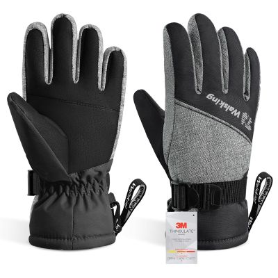 WALSKING Kids Winter Gloves-3M Thinsulate Snow Waterproof Ski Cold Weather Insulated Outdoor Snowboard Gloves for Boys Girls Youth