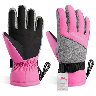 WALSKING Kids Ski Gloves-3M Thinsulate Waterproof Cold Weather Winter Snow Gloves for Skiing,Snowboarding-Fits Boys and Girls Youth