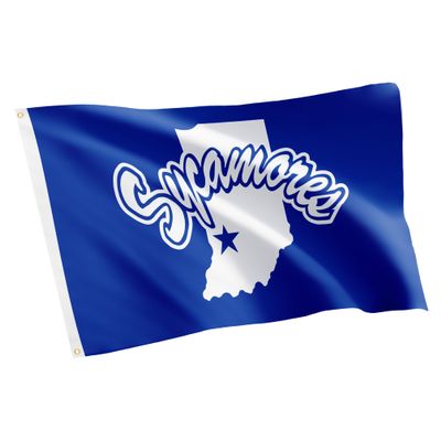 Desert Cactus Indiana State University ISU Flag - 3 x 5 Feet Sycamores Banner, Indoor/Outdoor Durable Fabric, 100% Polyester Design (Style 1)
