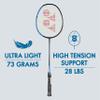YONEX Smash Badminton Racquet (G4, 73 Grams, 28 lbs Tension) (Black Blue) view 2
