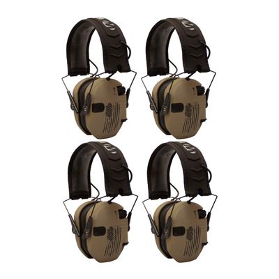 Walkers Razor Shooting Muffs (Distressed Flag) 4-Pack (4 Items)