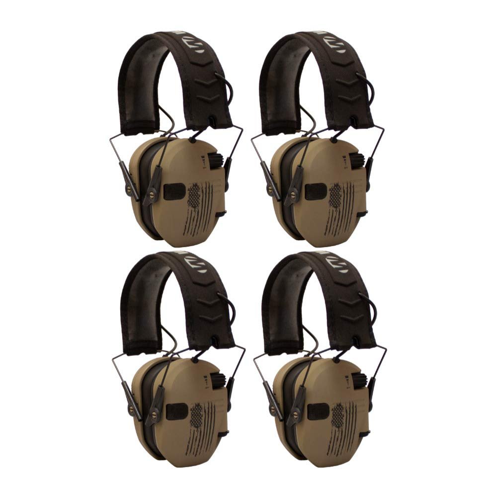 Walkers Razor Shooting Muffs (Distressed Flag) 4-Pack (4 Items)