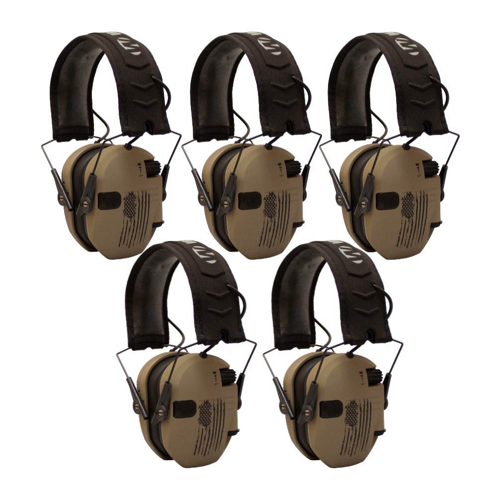 Walker's Razor Shooting Muffs (Distressed Flag) 5-Pack (5 Items)
