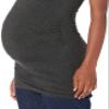 Amazon Essentials Women's Maternity Short-Sleeve Rouched Scoopneck T-Shirt, Pack of 2, Charcoal Heather/Black, X-Large view 4
