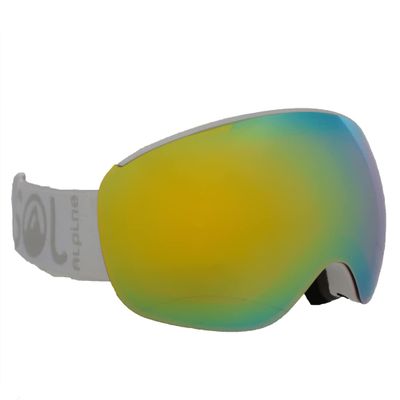 Alpinist Ski & Snowboard Goggles w/TWO Fast Changing Magnetic Lenses (adult small) w/Alpenglow (VLT-25% for bright & sunny conditions) & Luna (VLT-84% for low light & night time conditions)