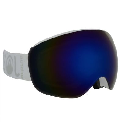 Alpinist Ski & Snowboard Goggles w/TWO Fast Changing Magnetic Lenses (adult small) w/Alta Revo Blue (VLT-40% for bright & sunny conditions) & Storm (VLT-75% for low light & night time conditions)