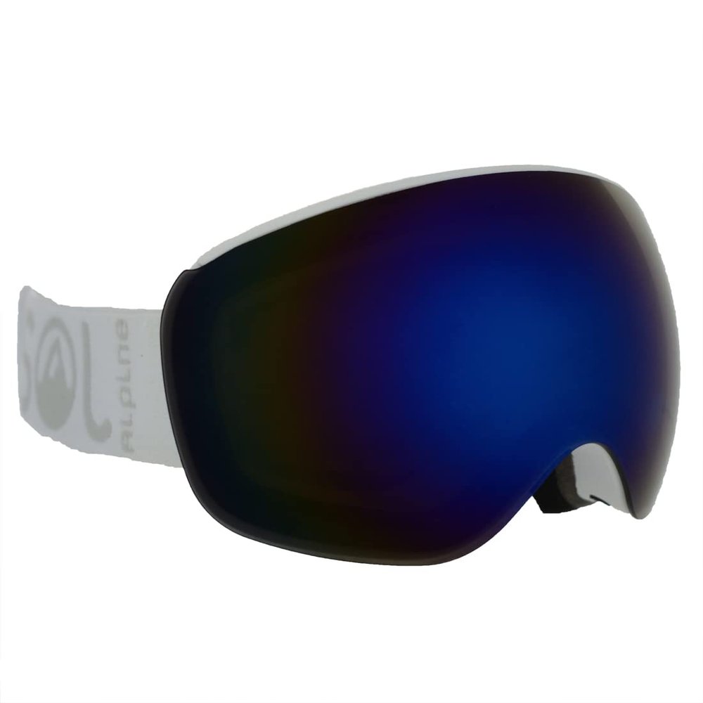 Alpinist Ski & Snowboard Goggles w/TWO Fast Changing Magnetic Lenses (adult small) w/Alta Revo Blue (VLT-40% for bright & sunny conditions) & Storm (VLT-75% for low light & night time conditions)