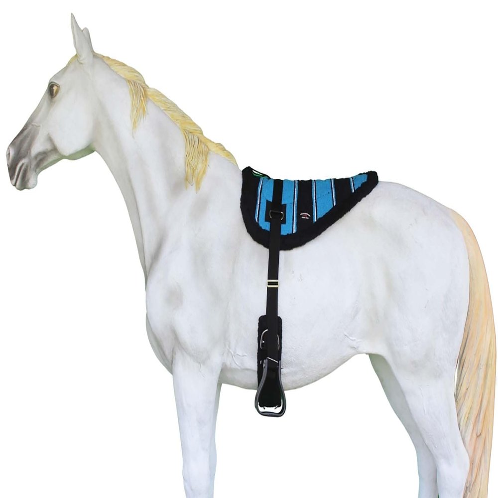 Horse Western Treeless Padded Bareback Cotton Navajo Fur Pad Stirrups 39138BK.