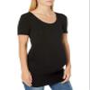 Amazon Essentials Women's Maternity Short-Sleeve Rouched Scoopneck T-Shirt, Pack of 2, Black/White, Small view 2