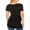 Amazon Essentials Women's Maternity Short-Sleeve Rouched Scoopneck T-Shirt, Pack of 2, Black/White, Small view 3