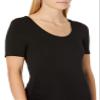 Amazon Essentials Women's Maternity Short-Sleeve Rouched Scoopneck T-Shirt, Pack of 2, Black/White, Small view 4