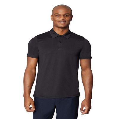 32 Degrees Mens Wicking Golf Performance Polo Shirt, Black., Medium