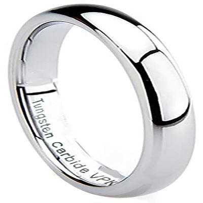 VPKJewelry Tungsten Carbide Silver Adult Wedding Engagement Comfort Fit Band 2mm 3mm 4mm 5mm 6mm 7mm 8mm 10 mm Ring (3 mm, 10)