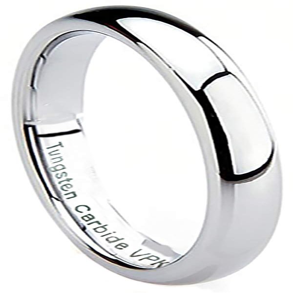 VPKJewelry Tungsten Carbide Silver Adult Wedding Engagement Comfort Fit Band 2mm 3mm 4mm 5mm 6mm 7mm 8mm 10 mm Ring (3 mm, 10)