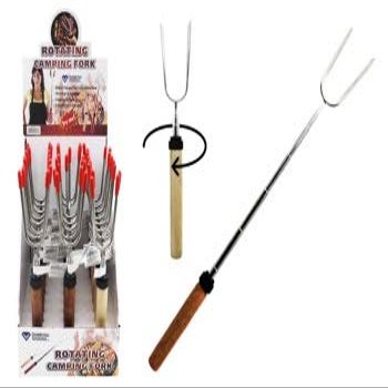 Diamond Visions 22-2222575 Rotating Wood Handle Camping Fork (2 Forks)