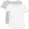 Amazon Essentials Women's Maternity Short-Sleeve Rouched Scoopneck T-Shirt, Pack of 2, Light Grey Heather/White, Small view 1