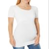 Amazon Essentials Women's Maternity Short-Sleeve Rouched Scoopneck T-Shirt, Pack of 2, White, Large view 2