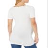 Amazon Essentials Women's Maternity Short-Sleeve Rouched Scoopneck T-Shirt, Pack of 2, White, Large view 4