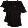 Amazon Essentials Women's Maternity Short-Sleeve Rouched Scoopneck T-Shirt, Pack of 2, Black, XX-Large view 1