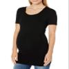 Amazon Essentials Women's Maternity Short-Sleeve Rouched Scoopneck T-Shirt, Pack of 2, Black, XX-Large view 3