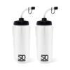 50 Strong 1 Liter Water Bottle with Straw  2-Pack Easy-Squeeze Sports Bottles with Long Straw & Built-In Finger Grip  BPA-Free  Made in USA  Ideal for Hockey, Football, Lacrosse & Boxing view 1