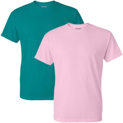 Gildan GildanMen'sDryBlendAdultT-Shirt,2-Pack,-LIGHTPINK/JADEDOME,S