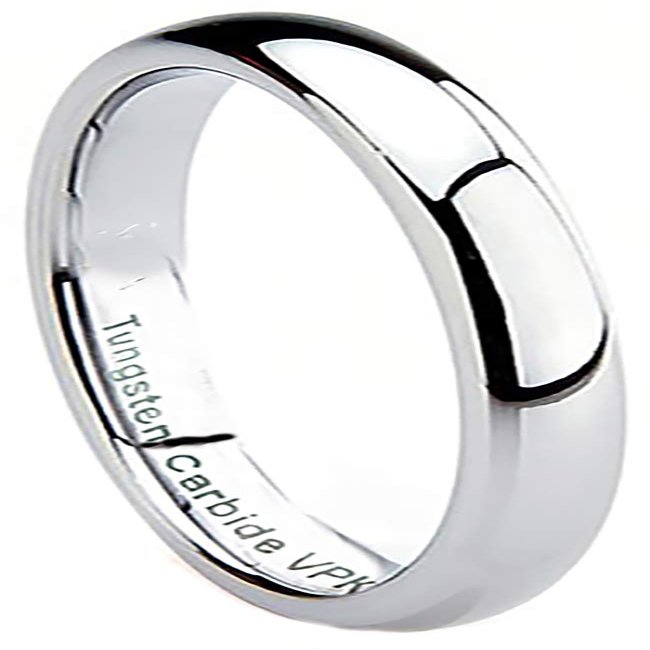 VPKJewelry Tungsten Carbide Silver Adult Wedding Engagement Comfort Fit Band 2mm 3mm 4mm 5mm 6mm 7mm 8mm 10 mm Ring (2 mm, 8.5)