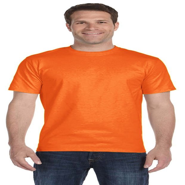 5.6 oz. 50/50 T-Shirt (G800) Safety Orange, 2XL (Pack of 2)
