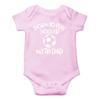 AW Fashions Born to Play Soccer with Dad Baby Bodysuit Funny Family Newborn Outfit for Boys or Girls (Newborn, Pink) view 1