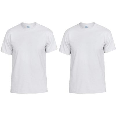 5.6 oz. 50/50 T-Shirt (G800) Safety Green, L (Pack of 2)