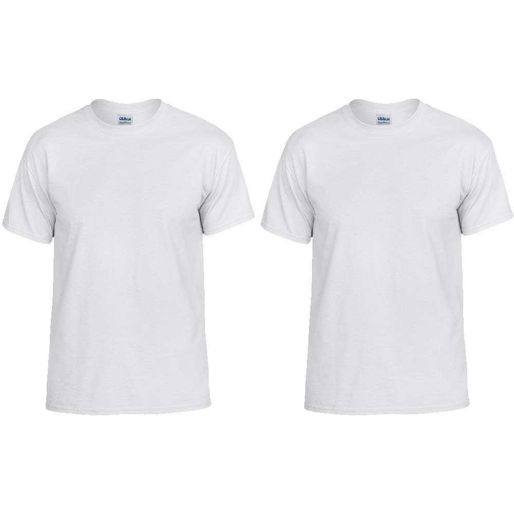 5.6 oz. 50/50 T-Shirt (G800) Safety Green, L (Pack of 2)