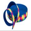 Country Brook Design - Kaleidoscope Ribbon on Royal Blue Nylon Webbing (1 Inch, 10 Yards) view 4