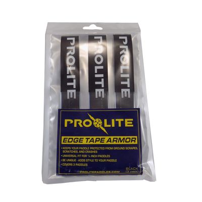 PROLITE Pickleball Paddle - Edge Tape Armor (3-Pack, Black w/White Logo)