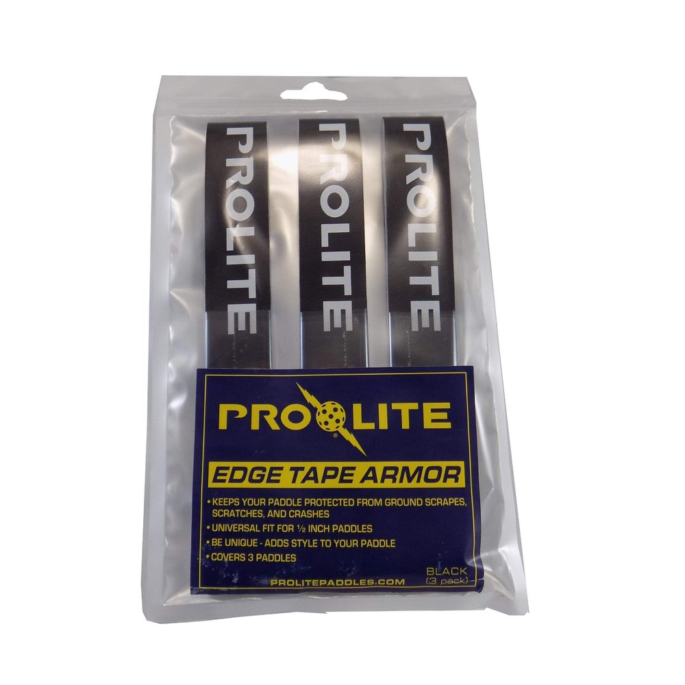 PROLITE Pickleball Paddle - Edge Tape Armor (3-Pack, Black w/White Logo)