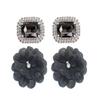 2 Pairs Elegant Rhinestone Crystal Shoe Clips Detachable Shoes Buckle Shoe Decoration Charms Dress Hat Shoes Clips for Wedding Party (Black) view 1