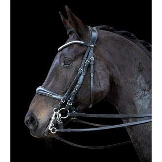 Schockemhle Equitus Gamma Double Bridle, Size COB-C/S, Black Patent/Silver