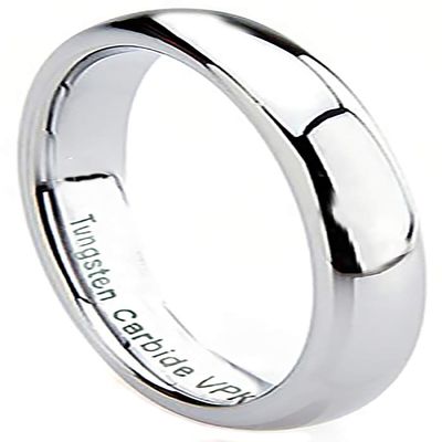 VPKJewelry Tungsten Carbide Silver Adult Wedding Engagement Comfort Fit Band 2mm 3mm 4mm 5mm 6mm 7mm 8mm 10 mm Ring (5 mm, 10.5)