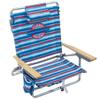 Tommy Bahama 5-Position Classic Lay Flat Folding Backpack Beach Chair, Aluminum, Red, White, and Blue Stripe view 1