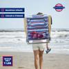 Tommy Bahama 5-Position Classic Lay Flat Folding Backpack Beach Chair, Aluminum, Red, White, and Blue Stripe view 3